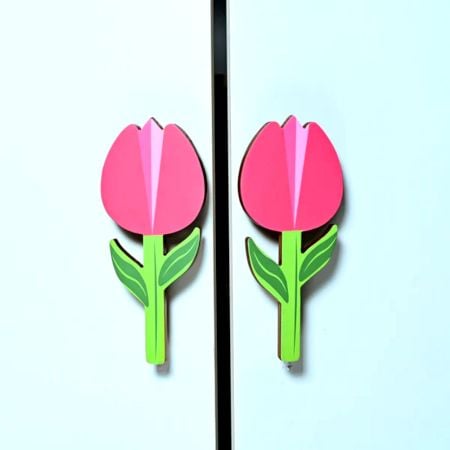 Handcrafted Acacia Wood Tulip Handle Pair